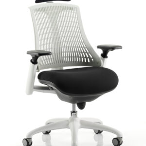 Flex Medium Back White Frame Task Operator Office Chair with Arms - Image 17
