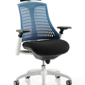 Flex Medium Back White Frame Task Operator Office Chair with Arms - Image 25