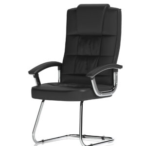 Moore Deluxe High Back Black Cantilever Visitor Chair with Arms - Image 3