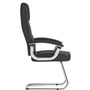 Moore Deluxe High Back Black Cantilever Visitor Chair with Arms - Image 8