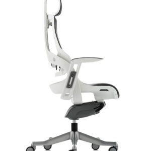 Zure High Back White Shell Executive Office Chair with Arms - Image 36