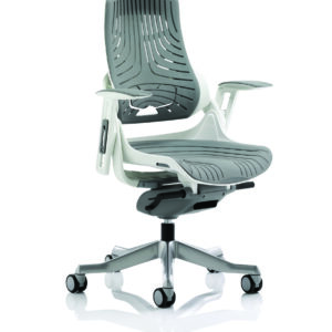 Zure High Back White Shell Executive Office Chair with Arms - Image 38