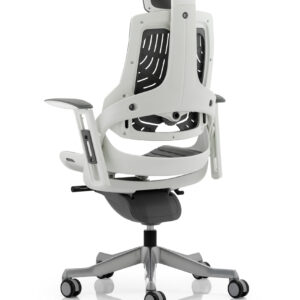Zure High Back White Shell Executive Office Chair with Arms - Image 40