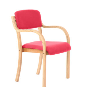 Madrid Wooden Frame Visitor Chair with Arms - Image 3