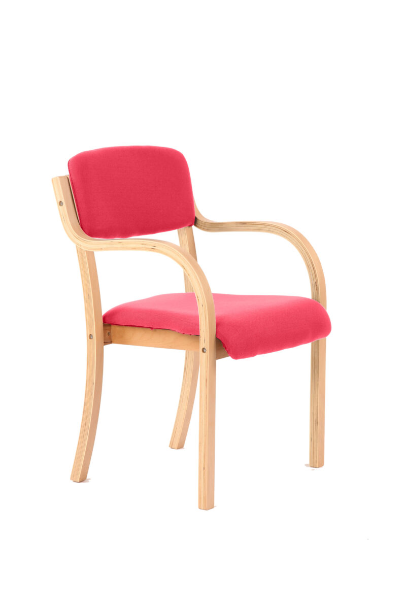 Madrid Wooden Frame Visitor Chair with Arms - Image 3