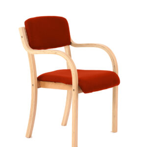 Madrid Wooden Frame Visitor Chair with Arms - Image 6