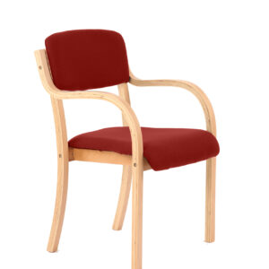Madrid Wooden Frame Visitor Chair with Arms - Image 8