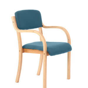 Madrid Wooden Frame Visitor Chair with Arms - Image 9