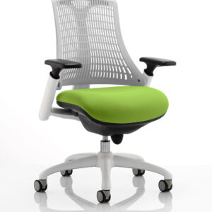 Flex Medium Back White Frame Task Operator Office Chair with Arms - Image 30