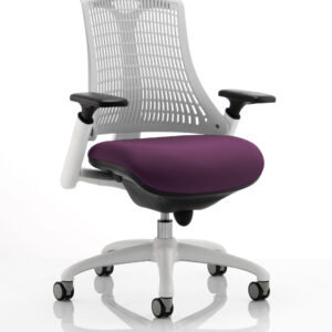 Flex Medium Back White Frame Task Operator Office Chair with Arms - Image 36