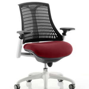 Flex Medium Back White Frame Task Operator Office Chair with Arms - Image 42