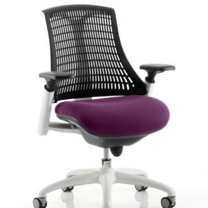Flex Medium Back White Frame Task Operator Office Chair with Arms - Image 44