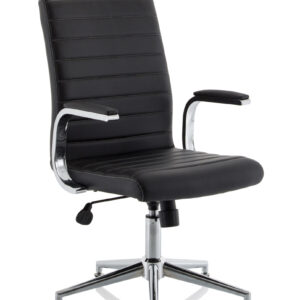 Ezra Medium Back Leather Executive Office Chair with Arms - Image 34