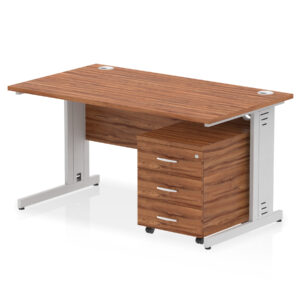 Impulse 1400mm Cable Managed Straight Desk With Mobile Pedestal - Image 18