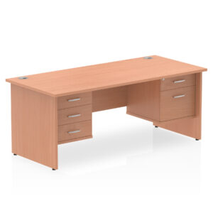 Impulse 1600mm Panel End Straight Desk With Two Fixed Pedestal - Image 3