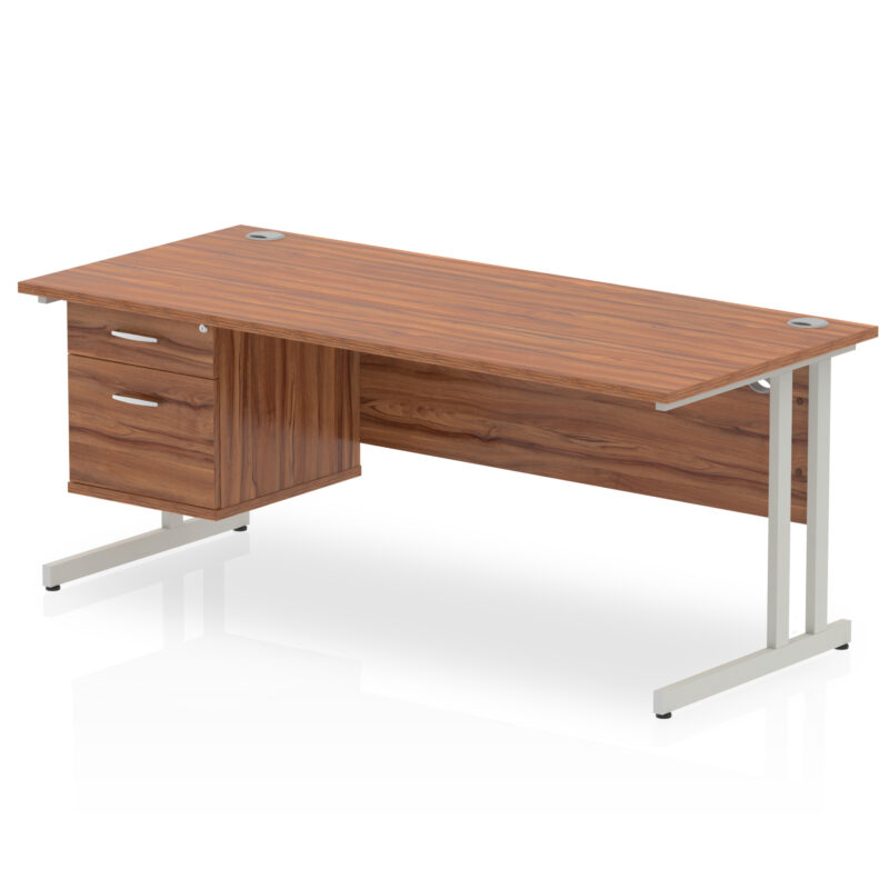 Impulse 1800mm Cantilever Straight Desk With Single Fixed Pedestal - Image 37