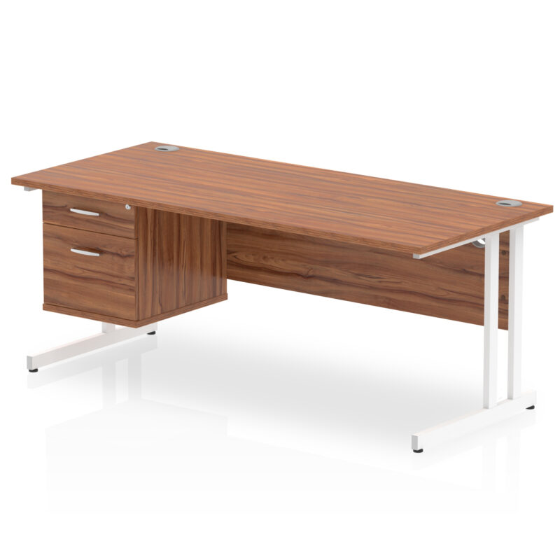 Impulse 1800mm Cantilever Straight Desk With Single Fixed Pedestal - Image 15