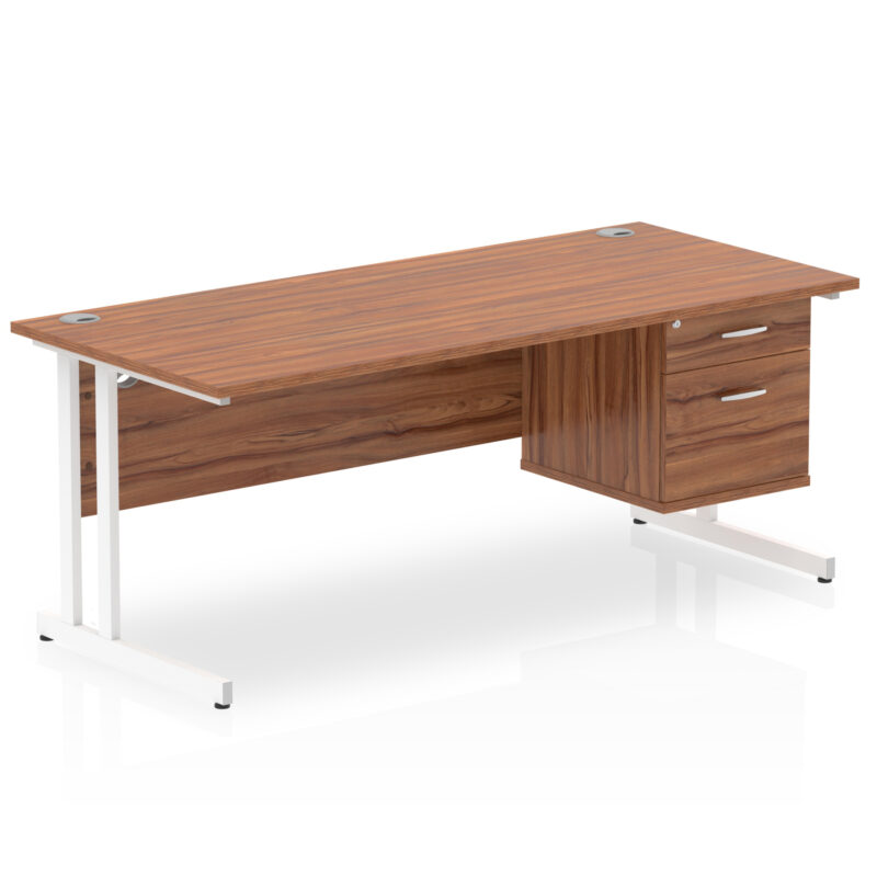 Impulse 1800mm Cantilever Straight Desk With Single Fixed Pedestal - Image 16