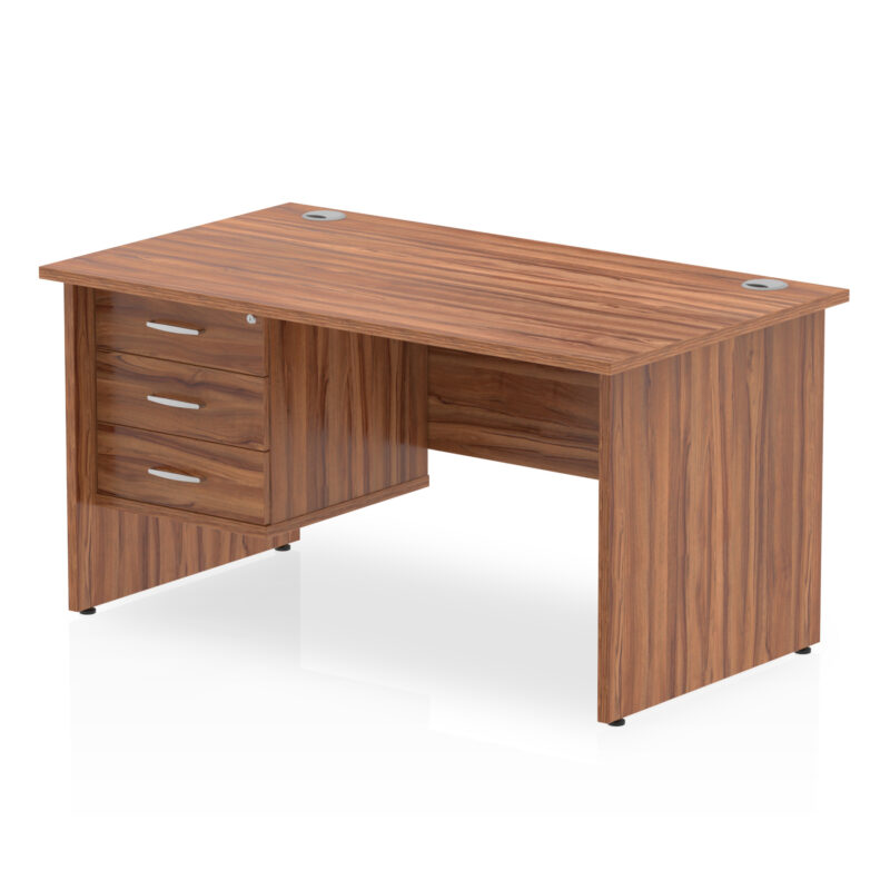 Impulse 1400mm Panel End Straight Desk With Single Fixed Pedestal - Image 23