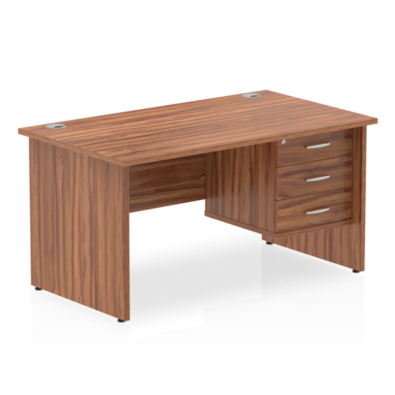 Impulse 1400mm Panel End Straight Desk With Single Fixed Pedestal - Image 24