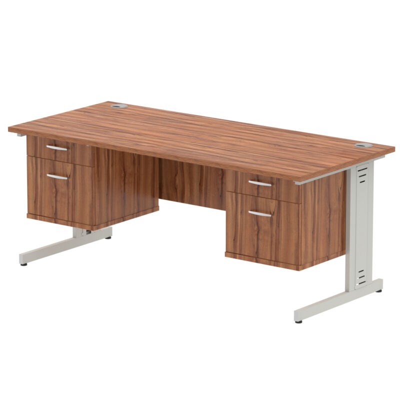 Impulse 1800mm Cable Managed Straight Desk With Two Fixed Pedestal - Image 35