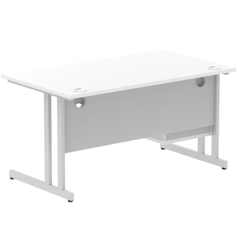 Impulse 1400mm Cantilever Straight Desk With Single Fixed Pedestal - Image 115