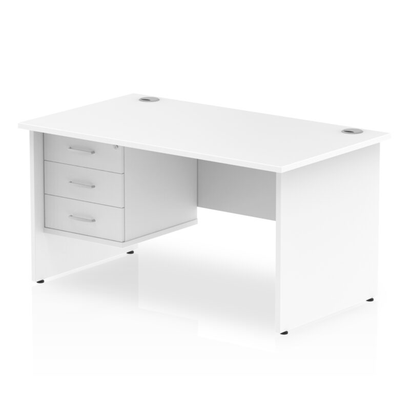 Impulse 1400mm Panel End Straight Desk With Single Fixed Pedestal - Image 29