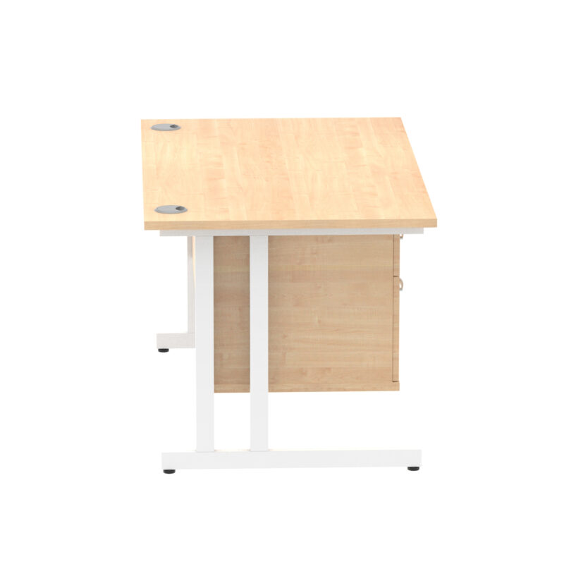 Impulse 1400mm Cantilever Straight Desk With Single Fixed Pedestal - Image 23