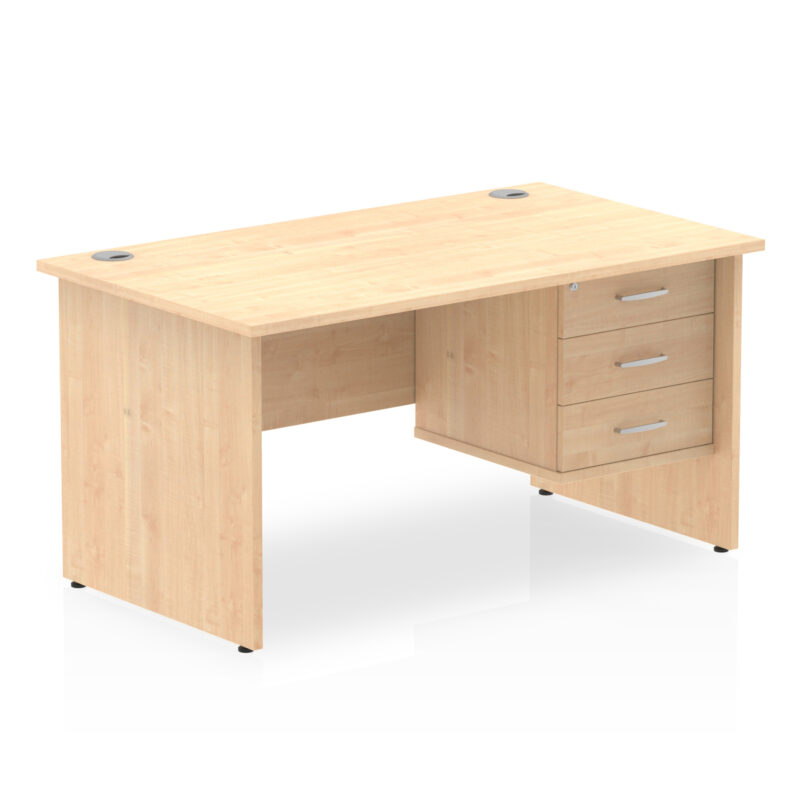 Impulse 1400mm Panel End Straight Desk With Single Fixed Pedestal - Image 14