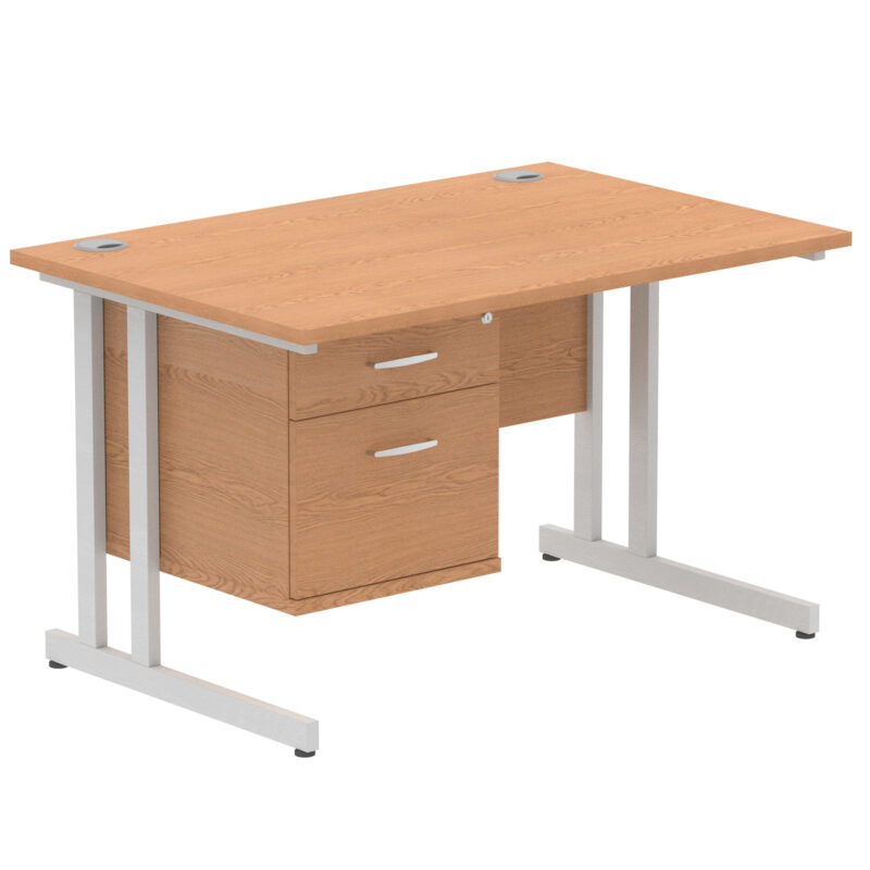 Impulse 1200mm Cantilever Straight Desk With Single Fixed Pedestal - Image 91