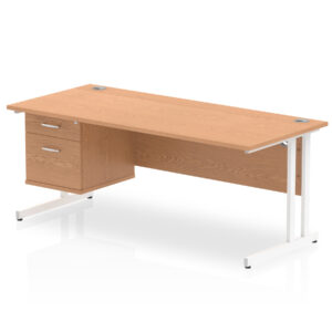 Impulse 1800mm Cantilever Straight Desk With Single Fixed Pedestal - Image 11