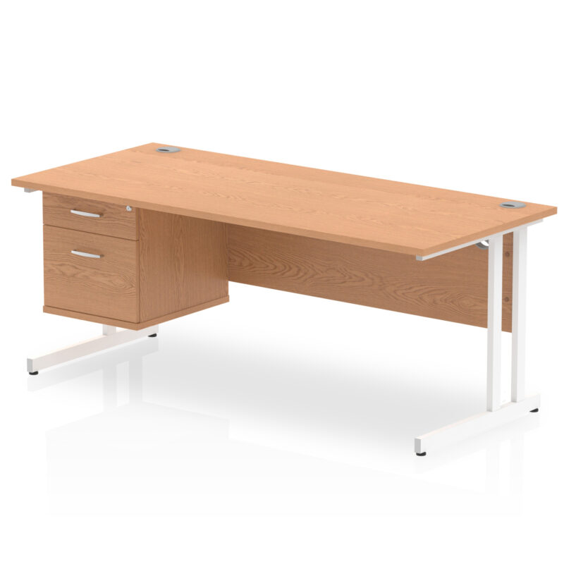 Impulse 1800mm Cantilever Straight Desk With Single Fixed Pedestal - Image 11