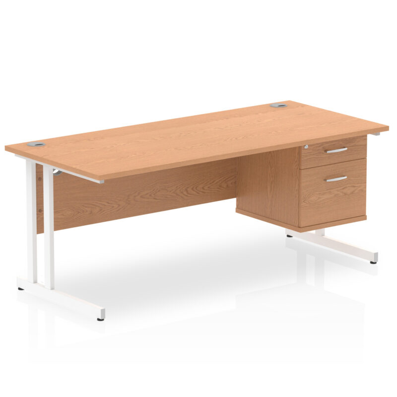 Impulse 1800mm Cantilever Straight Desk With Single Fixed Pedestal - Image 12
