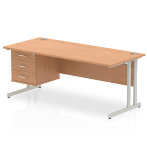 Impulse 1800mm Cantilever Straight Desk With Single Fixed Pedestal - Image 35