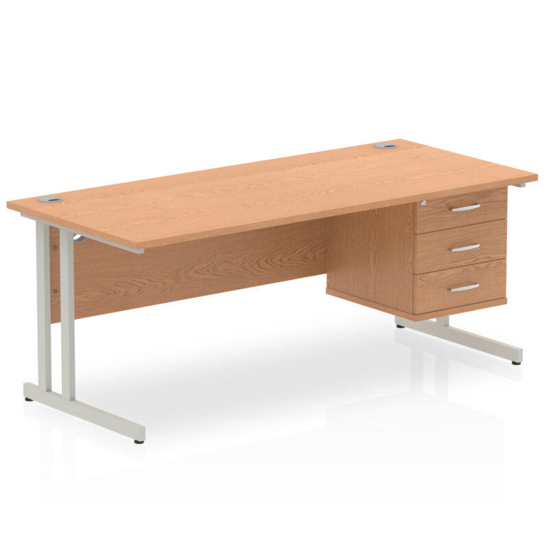 Impulse 1800mm Cantilever Straight Desk With Single Fixed Pedestal - Image 36