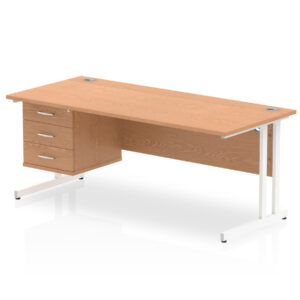 Impulse 1800mm Cantilever Straight Desk With Single Fixed Pedestal - Image 13