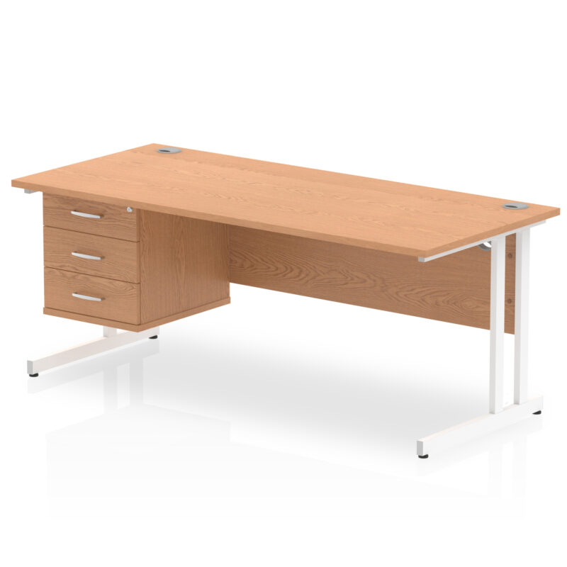 Impulse 1800mm Cantilever Straight Desk With Single Fixed Pedestal - Image 13