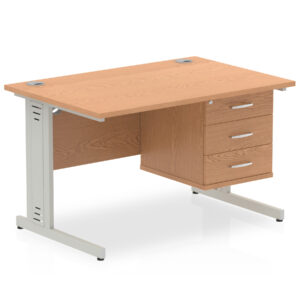 Impulse 1200mm Cable Managed Straight Desk With Single Fixed Pedestal - Image 24