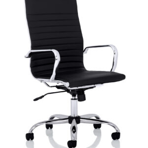 Nola Black Leather Executive Office Chair with Arms - Image 6
