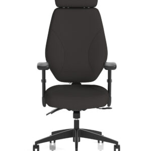Nexus High Back Black Fabric Ergonomic Task Operator Office Chair with Arms and Headrest - Image 2
