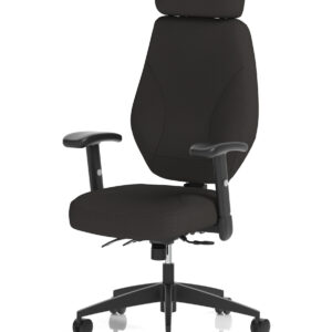 Nexus High Back Black Fabric Ergonomic Task Operator Office Chair with Arms and Headrest - Image 3