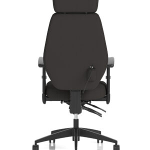 Nexus High Back Black Fabric Ergonomic Task Operator Office Chair with Arms and Headrest - Image 6