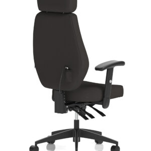 Nexus High Back Black Fabric Ergonomic Task Operator Office Chair with Arms and Headrest - Image 7