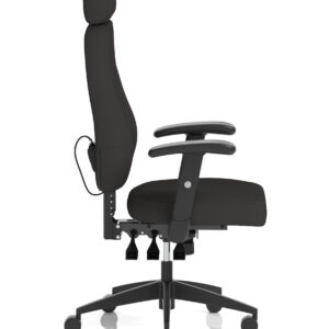 Nexus High Back Black Fabric Ergonomic Task Operator Office Chair with Arms and Headrest - Image 8