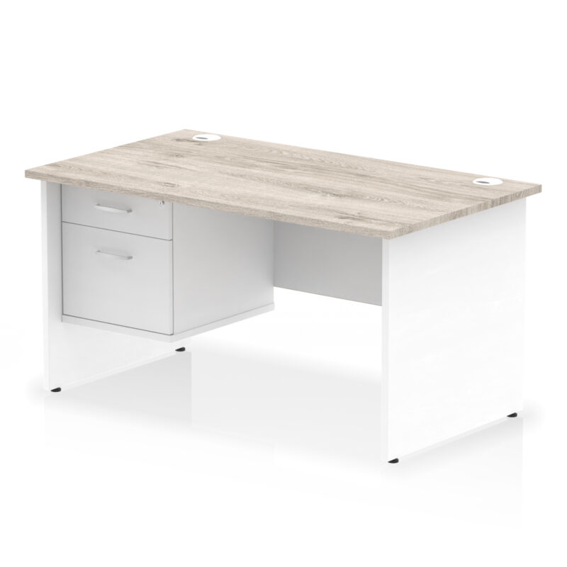 Impulse 1400mm Panel End Straight Desk With Single Fixed Pedestal - Image 9