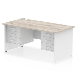 Impulse 1600mm Panel End Straight Desk With Two Fixed Pedestal - Image 11