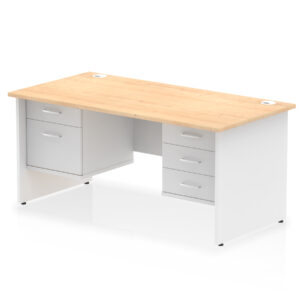 Impulse 1600mm Panel End Straight Desk With Two Fixed Pedestal - Image 41