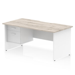 Impulse Scalloped Edge 1600mm Panel End Straight Desk With Single Fixed Pedestal - Image 10