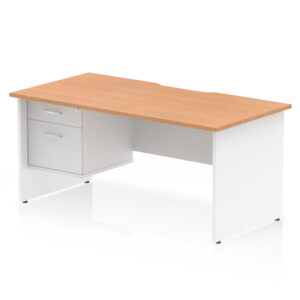 Impulse Scalloped Edge 1600mm Panel End Straight Desk With Single Fixed Pedestal - Image 12
