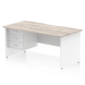Impulse Scalloped Edge 1600mm Panel End Straight Desk With Single Fixed Pedestal - Image 21